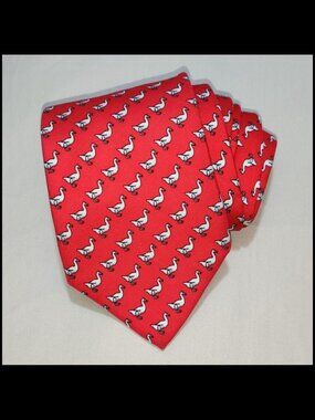 Aflac Custom Collection Men's Tie / Necktie - Red with Duck - Corporate Merch